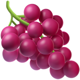 Cluster of pink grapes on a white background