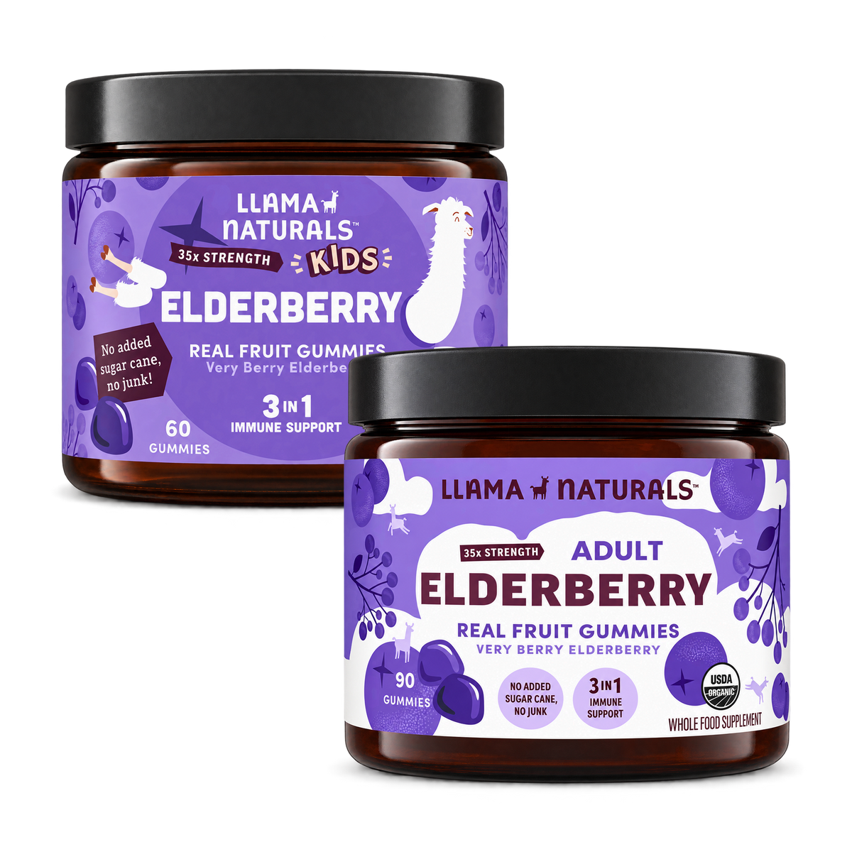 Family Immune Support Bundle - Kids + Adult Elderberry Gummies