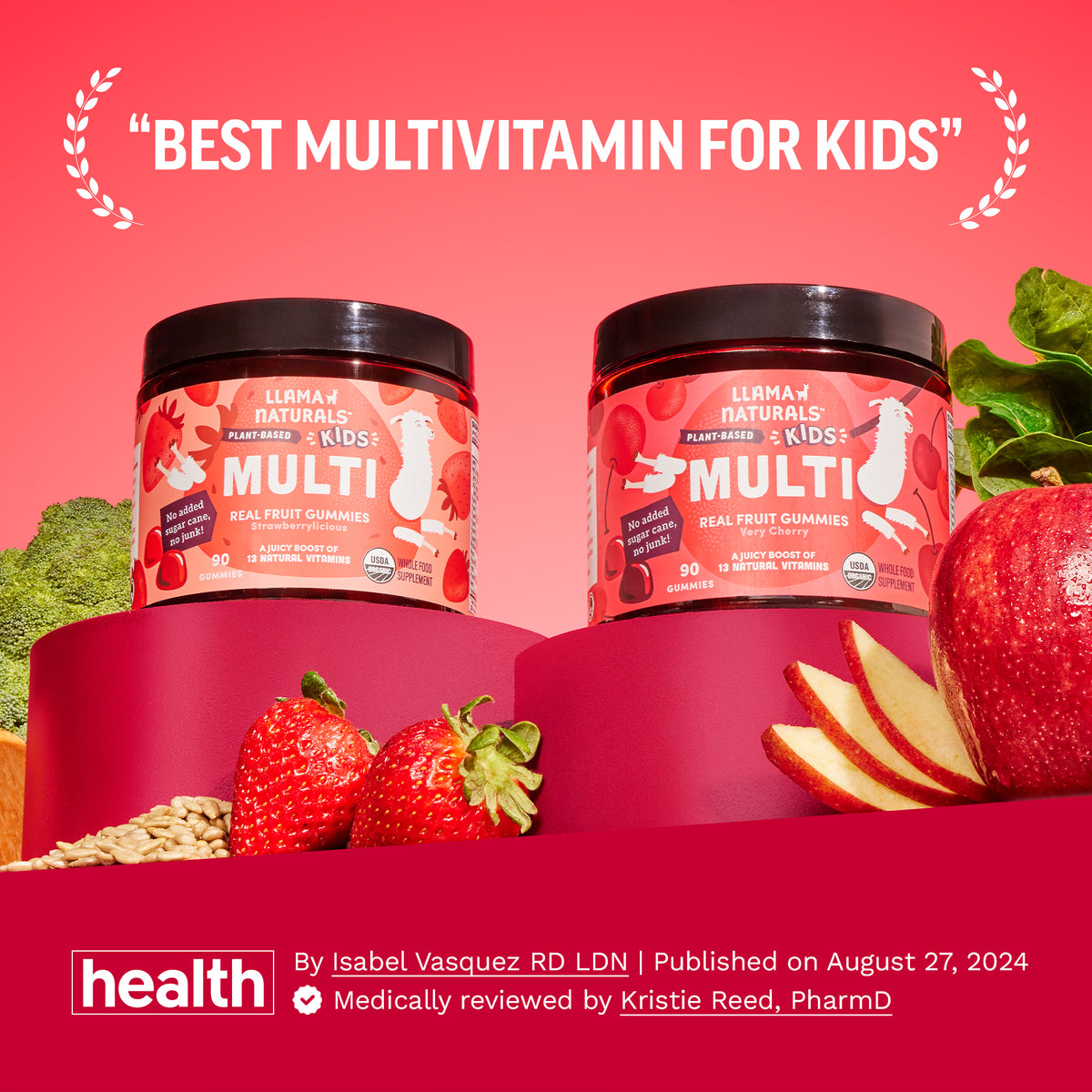 Kids Whole Food Multivitamin Gummies, Strawberry (90 ct)