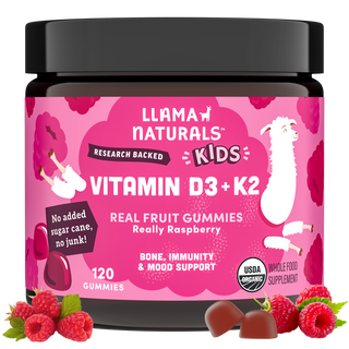 Kids Vitamin D3 + K2 Gummies, Raspberry (120 ct)
