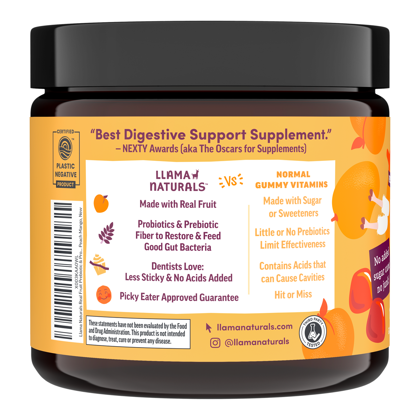 Kids Prebiotic & Probiotic Gummies, Peach Mango (120 ct)