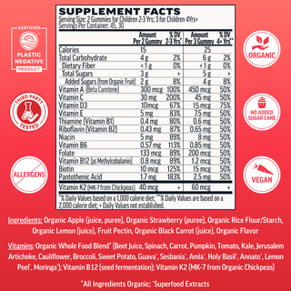 Kids Whole Food Multivitamin Gummies, Strawberry (90 ct)