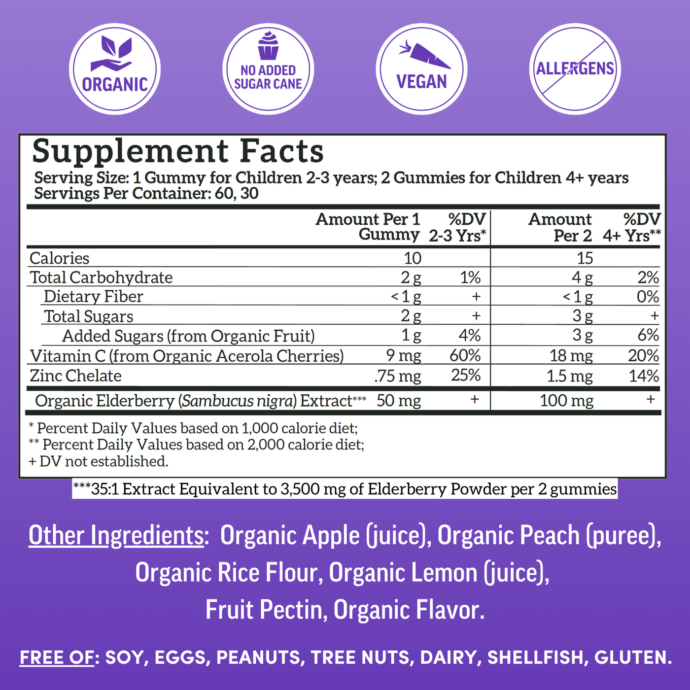 Kids Elderberry Immunity Gummies (60 ct)