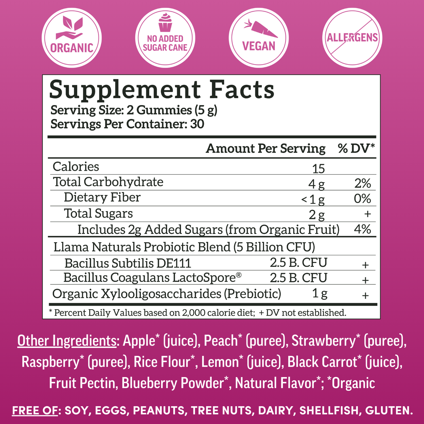 Adult Prebiotic & Probiotic Gummies, Mixed Berry (60 ct)