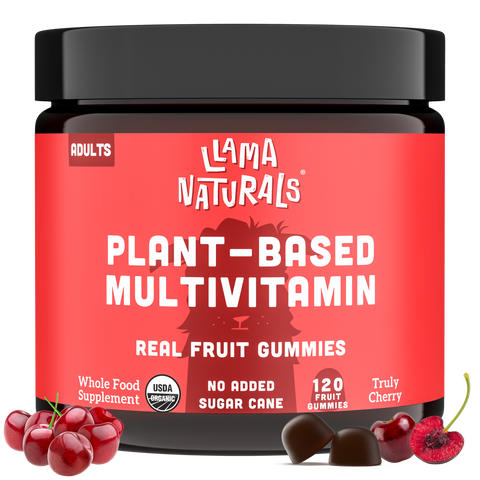  Llama Naturals Real Fruit Gummy Vitamins for Kids, No Added  Sugar Cane, Beta Carotenes, Whole Food Multivitamin, Vegan Toddler Gummies,  Plant Based, Organic, Chewable 90 ct (30-45 Days) Strawberry : Health